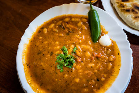 Delicious colorful local food beans stew in a restaurant. Traditional bulgarian cuisine in Bulgaria.の写真素材