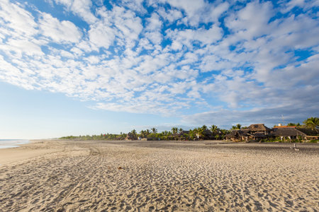 Beautiful Ventanilla beach in Mexico. Landscape during a sunny dayの写真素材