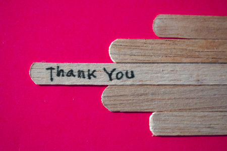 stick of ice cream with the words Thank you. Motivational quotes, optimism, positive words. Isolated on backgroundの写真素材