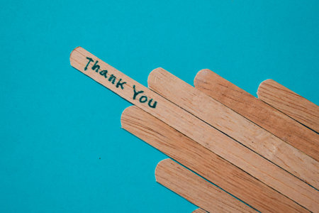 stick of ice cream with the words Thank you. Motivational quotes, optimism, positive words. Isolated on backgroundの写真素材