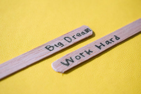 stick of ice cream with the words Big Dream, Work Hard. Motivational quotes, optimism, positive...