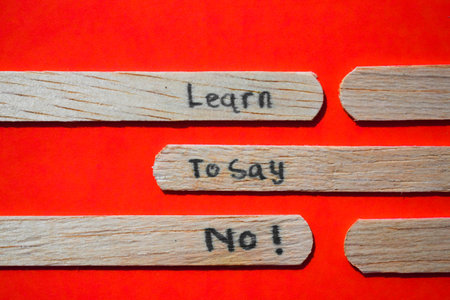 stick of ice cream with the words Learn to say No. Motivational quotes, optimism, positive words. Isolated on backgroundの写真素材