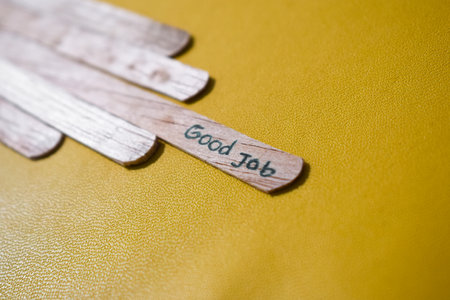 stick of ice cream with the words Good Job. Motivational quotes, optimism, positive words. Isolated on backgroundの写真素材