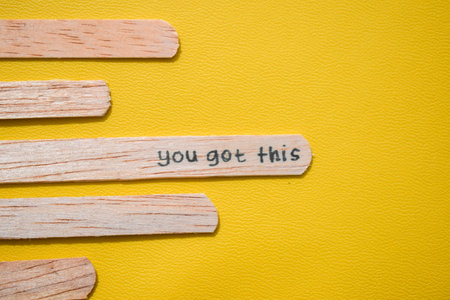 stick of ice cream with the words you got this. Motivational quotes, optimism, positive words. Isolated on backgroundの写真素材