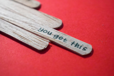 stick of ice cream with the words you got this. Motivational quotes, optimism, positive words. Isolated on backgroundの写真素材