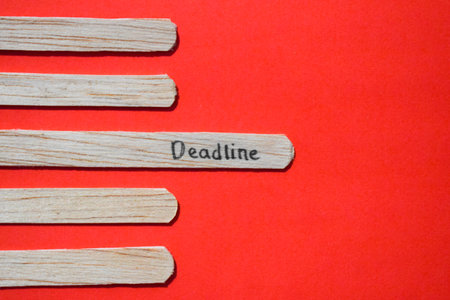 stick of ice cream with the words Deadlinne. Motivational quotes, optimism, positive words. Isolated on backgroundの写真素材