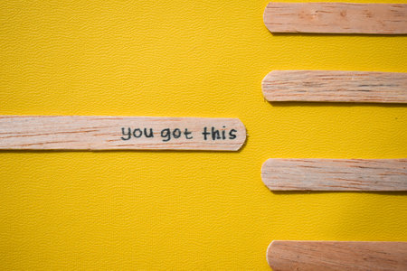 stick of ice cream with the words you got this. Motivational quotes, optimism, positive words. Isolated on backgroundの写真素材