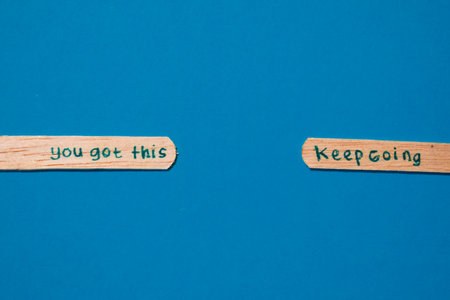 stick of ice cream with the words you got this and keep going. Motivational quotes, optimism, positive words. Isolated on backgroundの写真素材