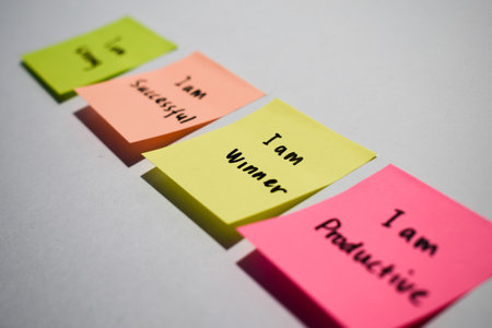 I am winner on sticky notes. Motivational words for personal development, inspirational handwriting....