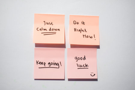 Keep going, good luck on sticky notes. Motivational for personal development, inspirational...