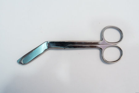 Lister Bandage Scissors Surgery Instrument isolated on white backgroundの写真素材