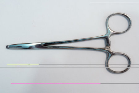 Isolated Surgical Forceps or clamp on white backgorund. Medical instrumentの写真素材