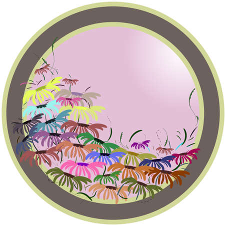 Vector illustration bright postcard flowersのイラスト素材