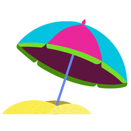 Vector illustration bright beach umbrellaのイラスト素材