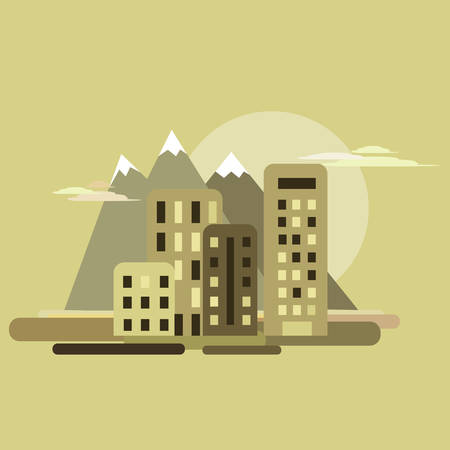 Vector illustration city and landscape.のイラスト素材