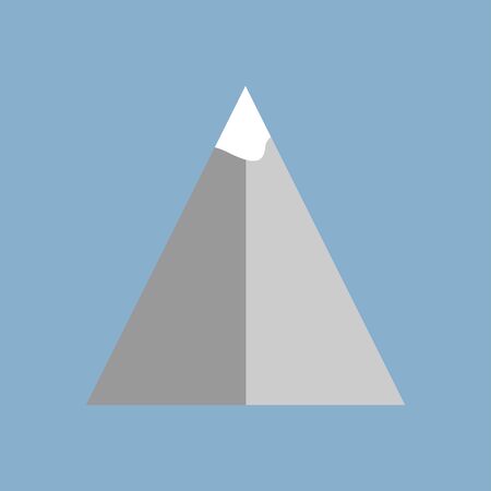Mountain vector illustration mature silhouette element outdoor icon snow ice tops and decorative isolated camping travel climbing or hiking mountainous geologyのイラスト素材
