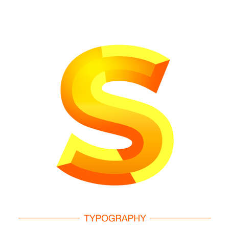 Vector 3D Sunshine letter bold style modern typography for decoration, logo, poster, t shirt, book, card, sale banner, printing on fabric, industrialのイラスト素材