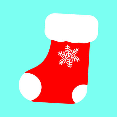 Christmas stocking with gifts, candy and fir branches.のイラスト素材