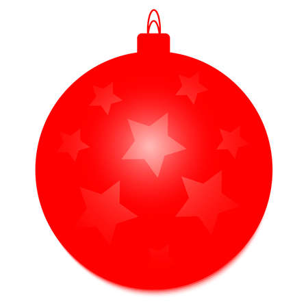 Christmas ball isolated on white background.Christmas tree red ball . Minimalistic Merry Christmas greeting template.のイラスト素材