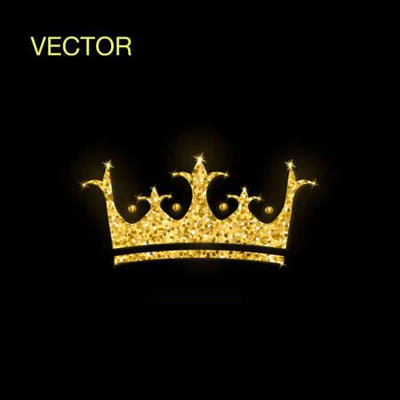 Ð¡rown Cold glitter texture. Golden gloss effect. Sparkling diademのイラスト素材