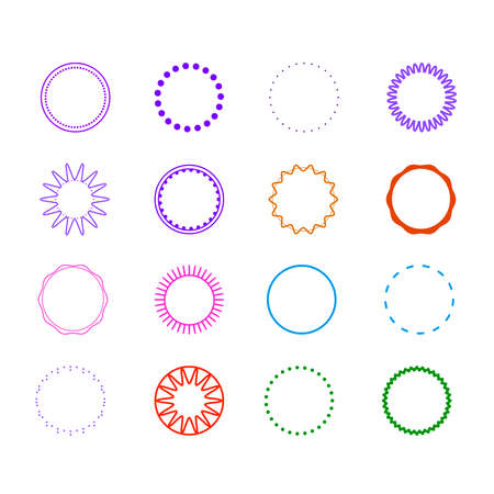 Round Decorative Border Frames for your design.Dotted circle conceptのイラスト素材