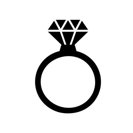 Wedding ring. Diamond . Modern minimal design style.Wedding or engagement illustrationのイラスト素材