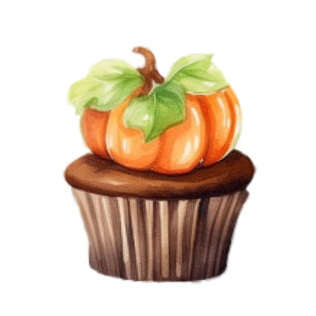 Halloween Cupcake. Hand drawn watercolor clipartの写真素材