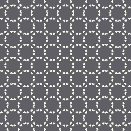 Geometric heart pattern black and white seamless repeat. A vector pattern design ideal for valentine...