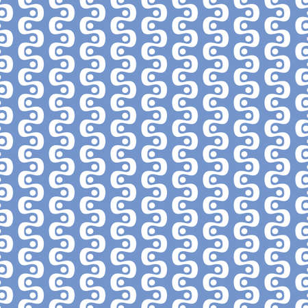 Abstract curve and spot pattern design. Cute vector seamless repeat of wavy stripe and dots. Cute geometrical background in blue and white.のイラスト素材