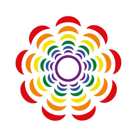 Pride rainbow mandal flower. Vector LGBT illustration.のイラスト素材