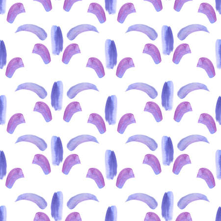 Seamless watercolor pattern made of violet and purple brush strokes and splashes. Abstract very peri background. Abstract shapes.の写真素材