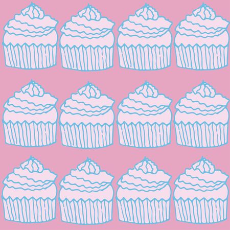 cake pattern dessert cream pinkのイラスト素材