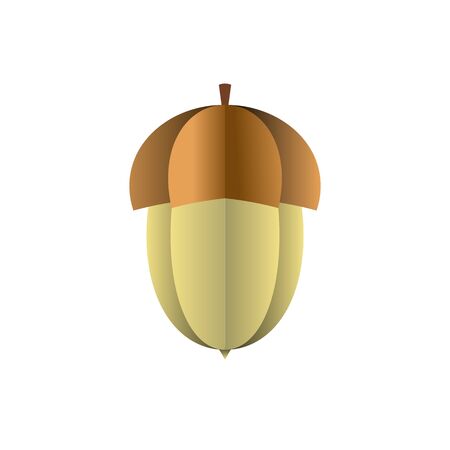 Vector acorn of paper on white backgroundのイラスト素材