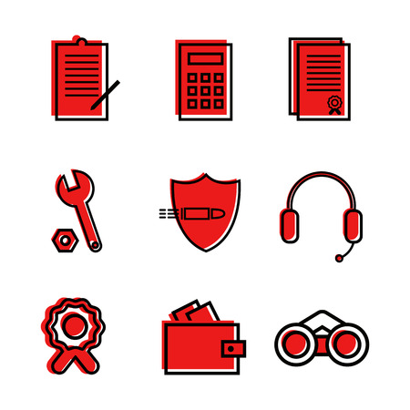 Vet of vector flat icons for commercial, economic, security topics. Used on the site, for logosの写真素材