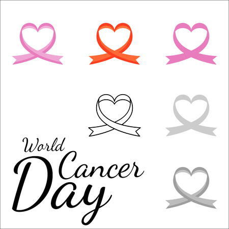 Vector seamless pattern of ribbons in the shape of heart. Symbol of fighting cancer. St. Valentine s Day, love.のイラスト素材