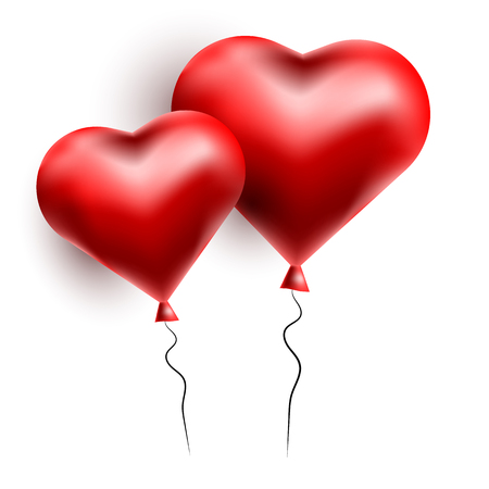 Vector greeting card with 3d hearts. Valentine s Day. Love and romance.のイラスト素材
