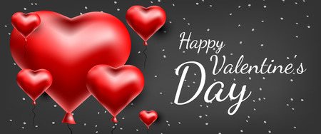 Vector greeting card with 3d hearts. Valentine s Day. Love and romance.のイラスト素材