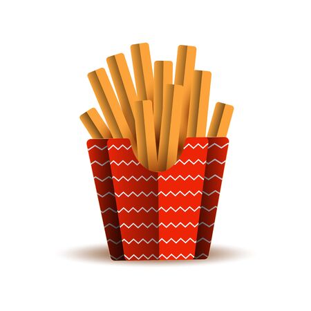Colorful Fast food vector isolated on white background. Fast food hamburger dinner and restaurant paper cut styleのイラスト素材