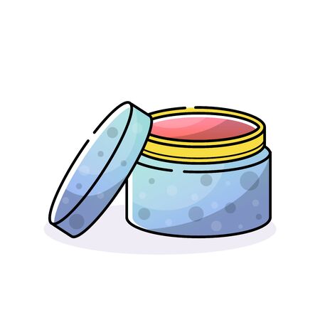 Tube gel paint. Manicure tools. Nail salon. Vector flat isolated object in linear style on white background.のイラスト素材