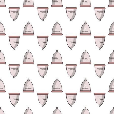 Vector seamless flat pattern of feminine hygiene items for menstruation.のイラスト素材