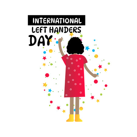 Left Handers Day Illustration Cute Celebration of Lefty Life.のイラスト素材
