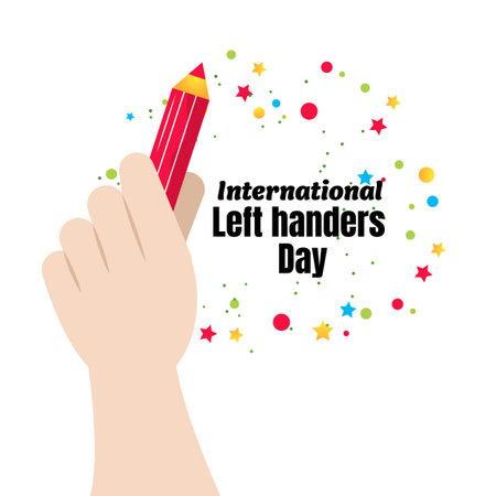 Left Handers Day Illustration Cute Celebration of Lefty Life.のイラスト素材