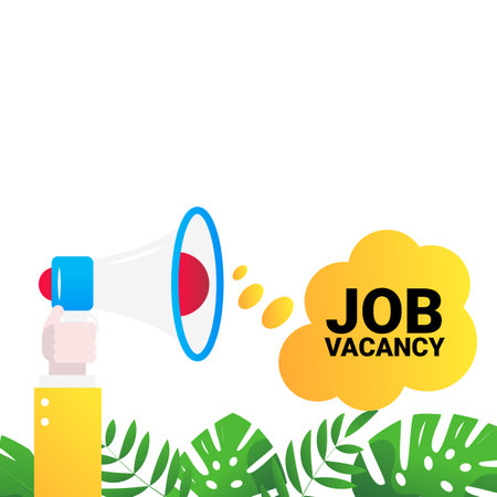Job search vector flat illustration, isolated on the white background.のイラスト素材