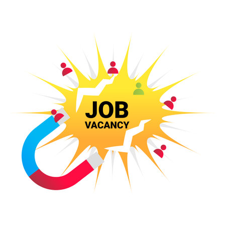 Job search vector flat illustration, isolated on the white background.のイラスト素材