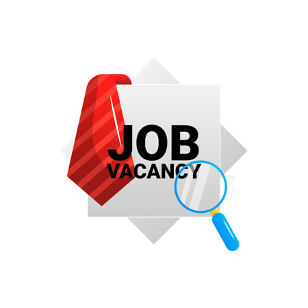 Job search vector flat illustration, isolated on the white background.のイラスト素材
