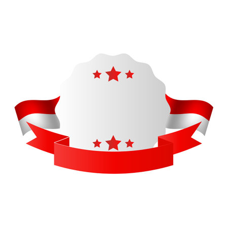 Indonesia holiday vector frame, red and white colors.のイラスト素材