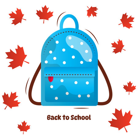 Back to school vector cartoon illustration on the white backgroundのイラスト素材