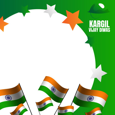 India Kargil Vijay diwas vector cartoon banner.のイラスト素材