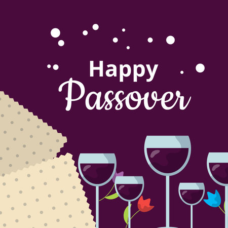 Happy Passover cartoon vector illustration.