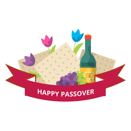 Happy Passover cartoon vector illustration.のイラスト素材